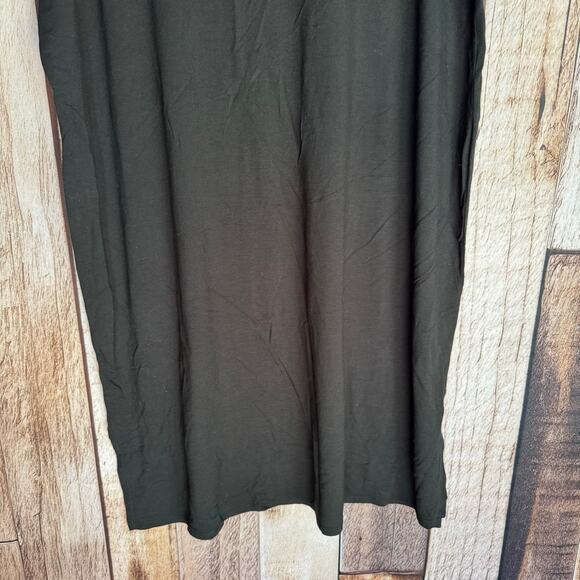 Eileen Fisher Dress Black Midi XL Short Sleeve Relaxed Fit Comfortable Classic - Picture 4 of 7